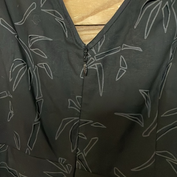 J.Crew size 6 Petite Black with Palm Tree Pattern Sleeveless Form Fitted Dress - Picture 7 of 8